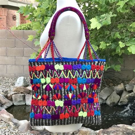 Mexican Handwoven Wool Bag With Traditional Chamula Embroidery Wool