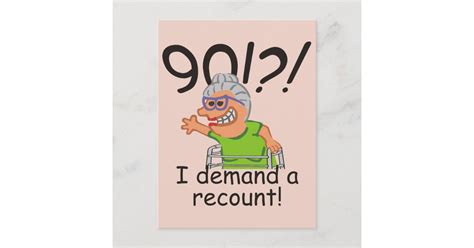 Funny Recount 90th Birthday Postcard Zazzle