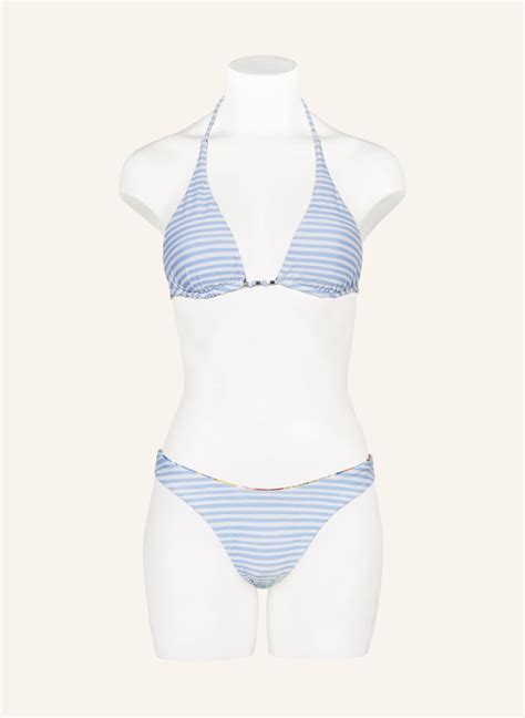 Seafolly Brazilian Bikini Hose On Vacation Zum Wenden In Hellblau Weiss