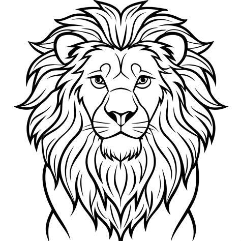 Premium Vector Lion Silhouette Vector Line Art Vector Black Color