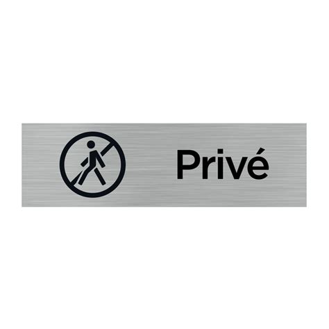 Pictogramme Prive Q0076 Signalisation Porte 170 X 50 Mm Autocollant Souple Ou Plaque Alu