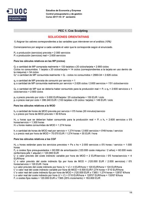 Pec Cos Sculpting Soluci N Estudios De Econom A Y Empresa Control