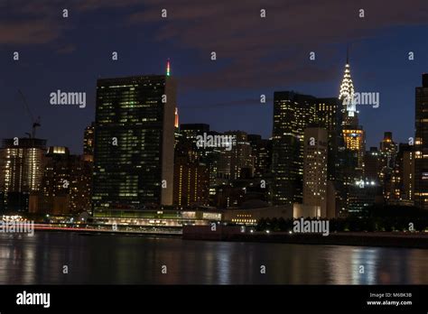 NYC midtown skyline from Long Island City Stock Photo - Alamy