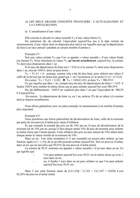 3 Calculs Financiers Suite B C A LES DEUX GRANDS CONCEPTS