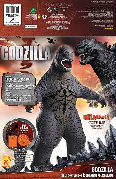 Inflatabale Godzilla Child Standard/Medium Halloween Costume One Size ...