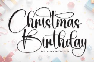 Christmas Birthday Font By Creativewhitee Creative Fabrica