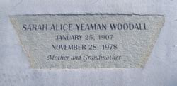 Sarah Alice Yeaman Woodall M Morial Find A Grave