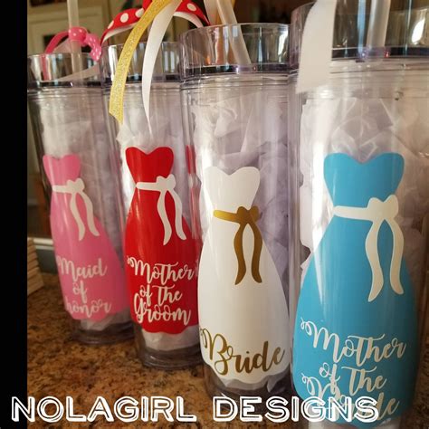 Bridal Party Ts Fun Bridesmaid Tumbler Wedding Day Drink Holder Say Yes To The Dress