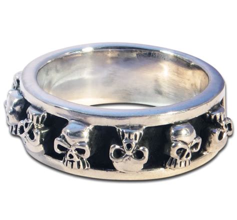 Bandring Spinning Skulls Aus Sterling Silber Evilrings