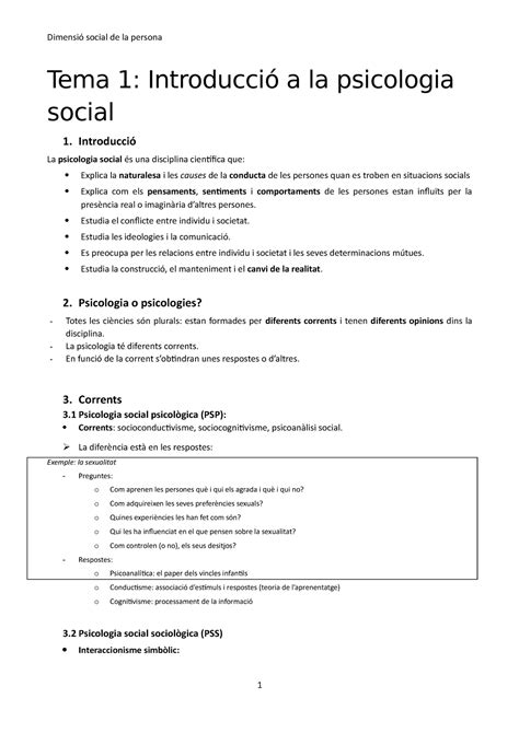 Tema 1 introducció Apunts 1 Dimensió social de la persona Tema 1