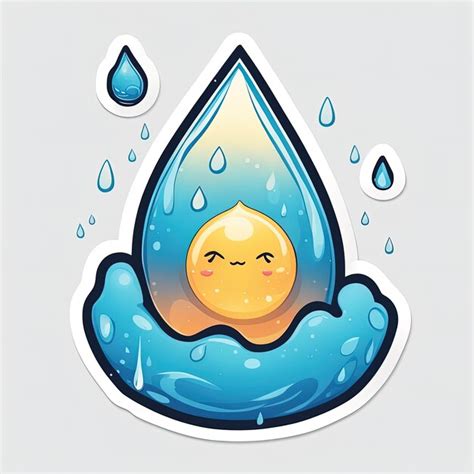 Gota Azul Con Una Gota Sobre Una Ilustraci N De Fondo Blanco Vectorgota