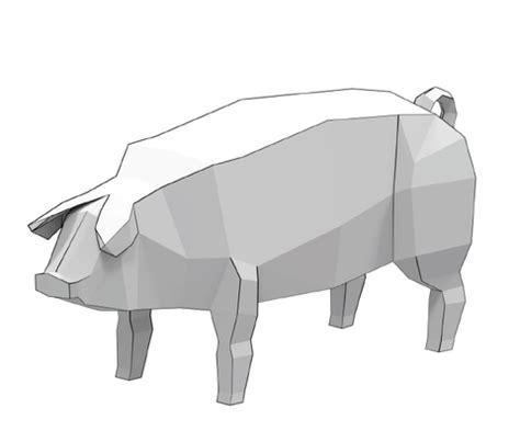 Pig Low Poly D Papercraft Free Printable Papercraft Templates