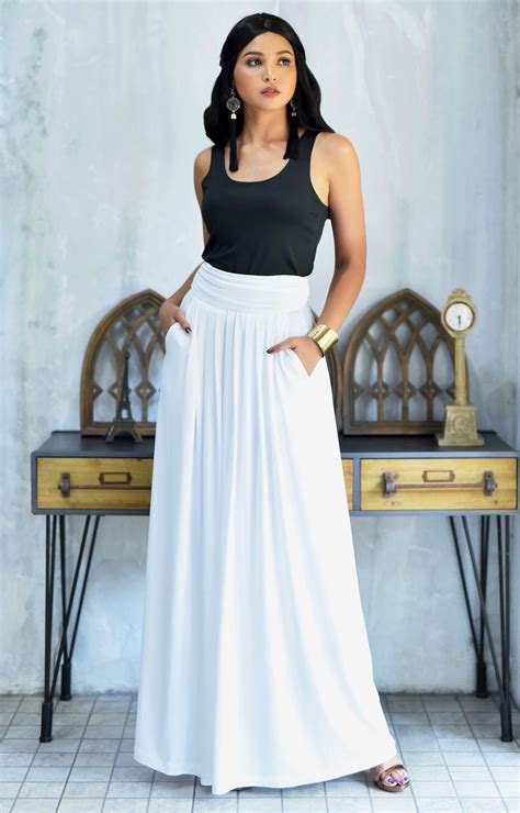 ZIYA High Waist Long Flowy With Pockets Maxi Skirt Maxi Skirt