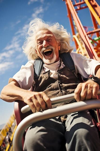 Premium AI Image | Elderly Person Experiencing Pure Joy on a Roller ...