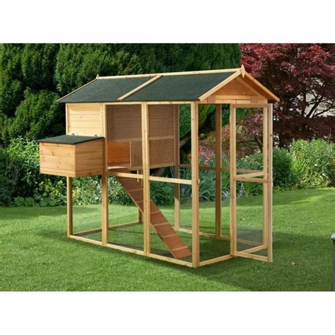 Poulailler En Bois Avec Enclos 8 Poules L 201 X P 142 X H 171 Cm