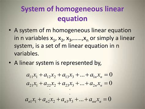 Gaussian Elimination Method And Homogeneous Linear Equation Ppt