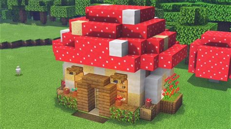 Minecraft How To Build A Cute Mushroom House Youtube