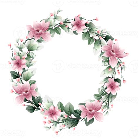 Watercolor Floral Wreath Png