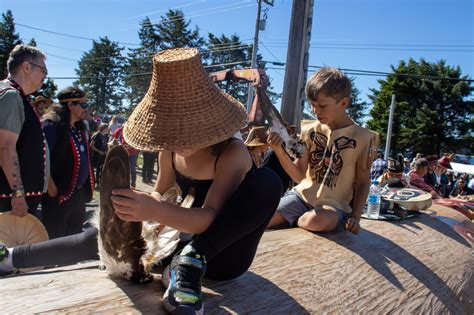 Historic Pole Raising And Potlatch In Old Masset Haida Gwaii