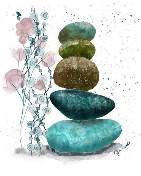 Rock Cairn #1 Digital Art by Jennifer Sims - Fine Art America