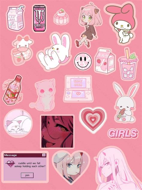 Aesthetic Printable Stickers Pink Pegatinas Bonitas Pegatinas