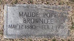 Mary Maude Pope Brownlee M Morial Find A Grave