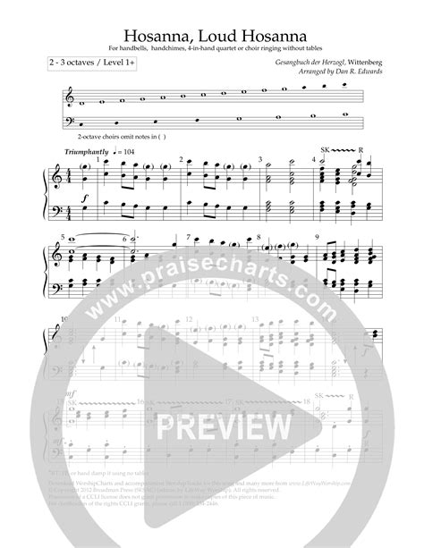 Hosanna Loud Hosanna Sheet Music Pdf Lifeway Worship Arr Dan R