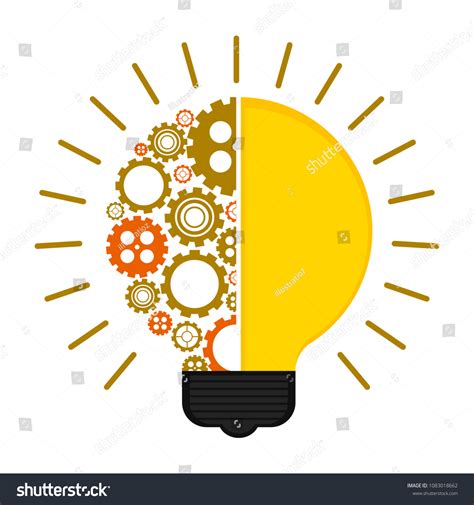 Conceptual Lightbulb Icon Gear Pieces Stock Vector Royalty Free