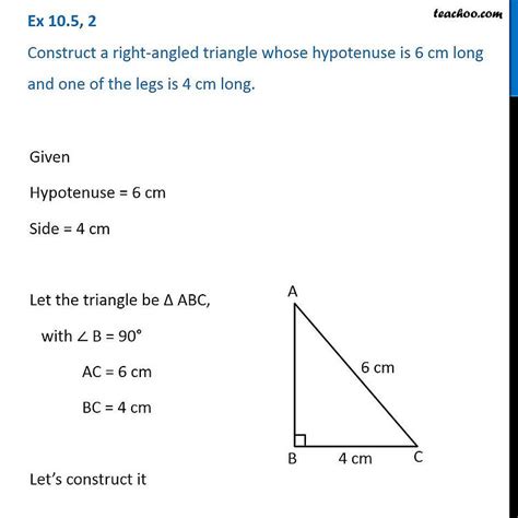 Question Construct A Right Angled Triangle Whose Hypotenuse Is