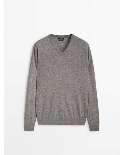 Gray Massimo Dutti Sweaters And Knitwear For Men Lyst