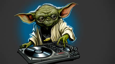 Wallpaper Ai Art Disc Jockey Party Room Bokeh Yoda Star Wars