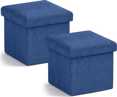 Ornavo Home Small Storage Ottoman Set Of 2 Foldable