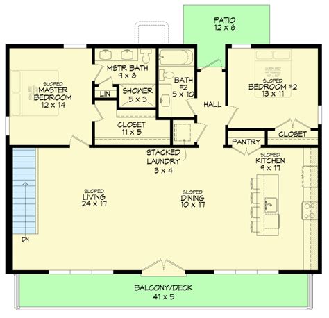 Sq Ft Contemporary Bed House Plan For An Up Sloping Lot