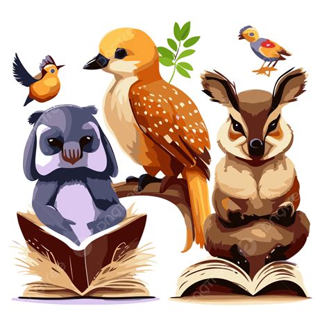 Reading Animals Vector Png Vector Psd And Clipart With Transparent