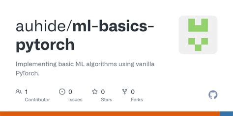 Github Auhide Ml Basics Pytorch Implementing Basic Ml Algorithms