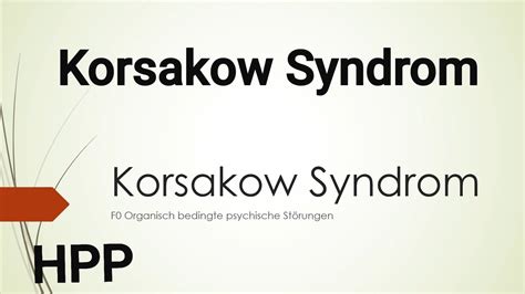 F0 Korsakow Syndrom Heilpraktiker für Psychotherapie Lervideos