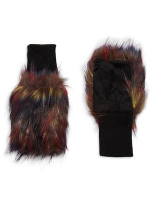 Glamourpuss Nyc Faux Fur Fingerless Glove On Sale Saks Off Th