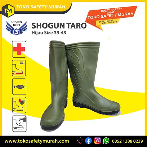 Sepatu Boot Tinggi Pvc Boots Karet Hijau Shogun Anti Air Berkebun