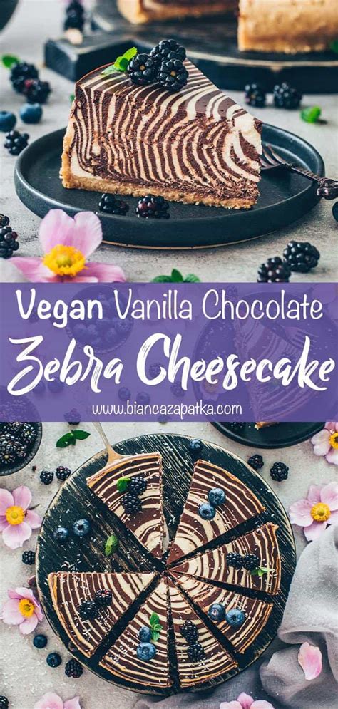 Vegan Zebra Cheesecake Chocolate Vanilla Cake Bianca Zapatka Recipes