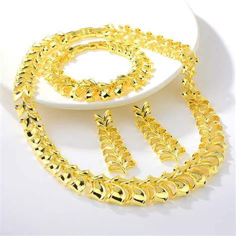 Distinctive Gold Plated Big 4 Piece Jewelry Set With Low MOQ