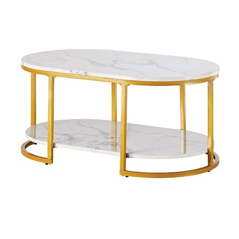 Staten High Gloss Coffee Table In White Diva Marble Effect Furniture