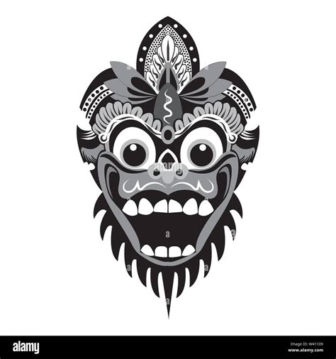 traditional mask illustration of a monkey with a white background Stock ...