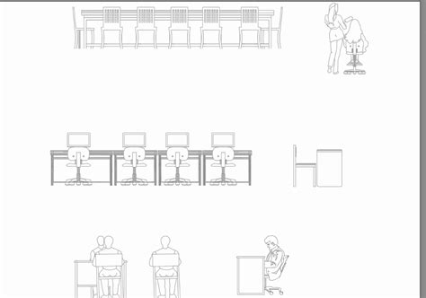 Office Table Cad Block Elevation