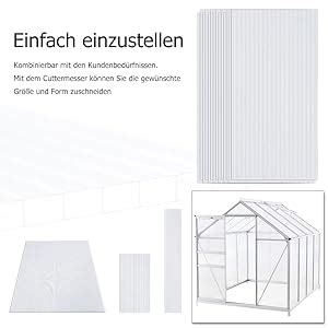 NAIZY 14x Polycarbonate Alvéolaire 4mm 10 25 m² Double Paroi pour