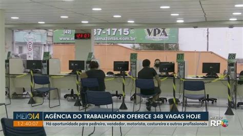 Agência do Trabalhador oferece 348 vagas de emprego em Ponta Grossa