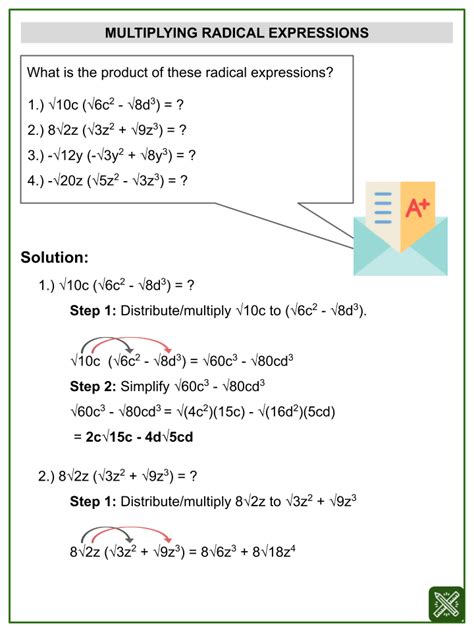 Multiplication Of Radical Expressions Worksheet