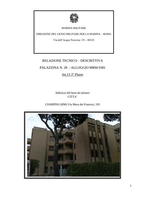 Pdf Relazione Tecnico Descrittiva Palazzina N Tecnica N