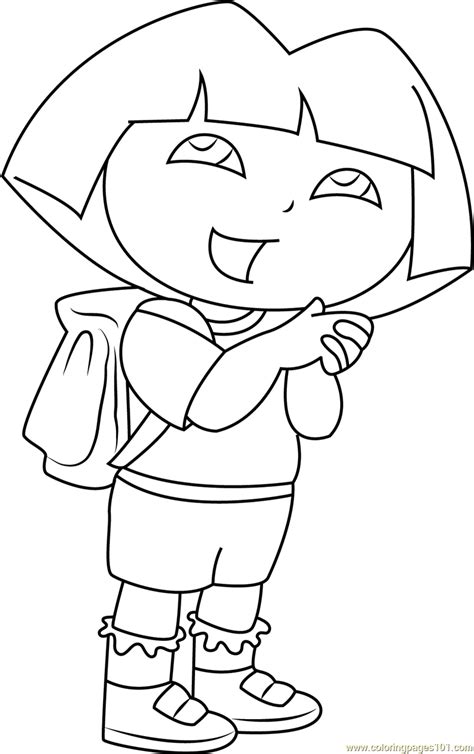 Dora Going to School Coloring Page for Kids - Free Dora the Explorer ...