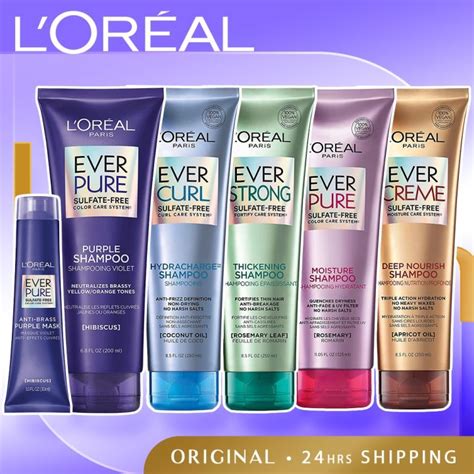 Loreal Paris Everpure Sulfate Free Brass Toning Purple Shampoo Evercurl Everstrong