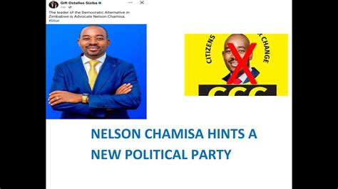 Nelson Chamisa Forms New Political Party Daz Democratic Alternative Of Zimbabwe Youtube